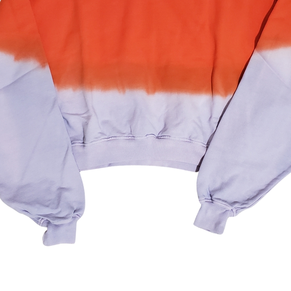 FRAME Crewneck Crop Sweatshirt Dip Dye Purple/Red Orange Women XS, SMALL NWT - Picture 2 of 5